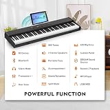 MUSTAR Digital Piano 88 Key Semi-Weighted Keyboard with Stand Case Pedal Black view 2
