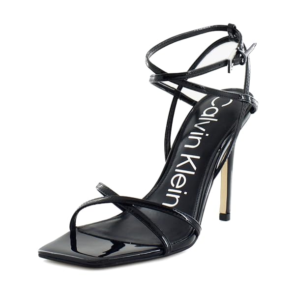 CALVIN KLEIN WOMEN’S TEGIN HEELED SANDAL, BLACK, 7.5