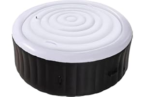 Tlswshsy 5.4 Ft Inflatable Hot Tub Cover- Energy Saving Lid for Round Hot Tub- Foldable Protective Rain Overflow Cover for Ou