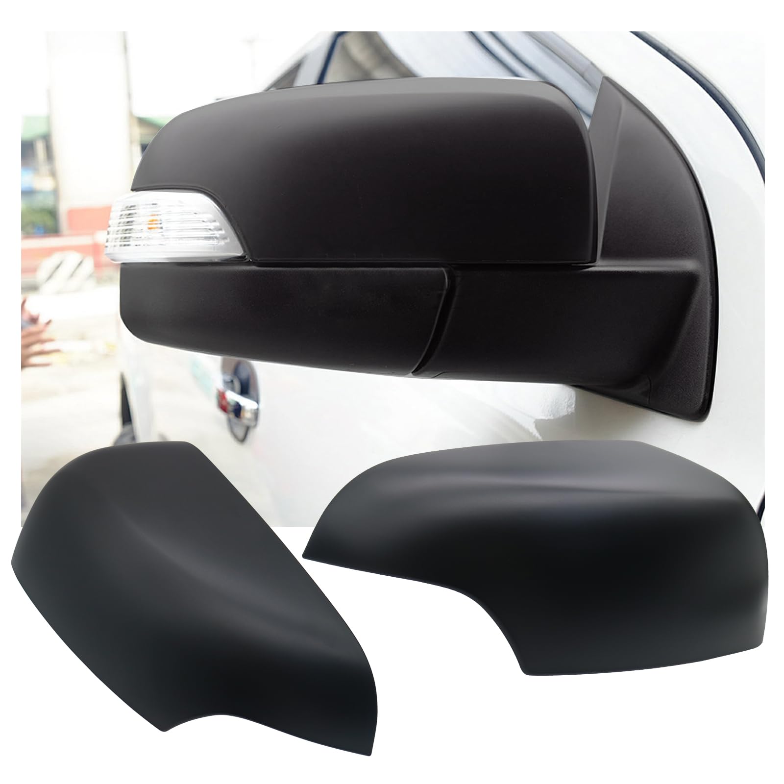JHCHAN Wing Mirror Covers Side Door Rear View Caps Accessories for Ford Ranger Wildtrak T7 T8 2015-2020 PX2 PX3 MK2 MK3 XLT XL Limited 2 Double Cab