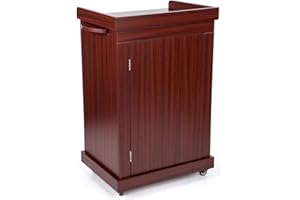 Displays2go Lecterns on Wheels with Locking Cabinet – Mahogany (OLILCTMMSSM)