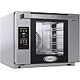Cadco XAFT-04HS-TD 23 5/8" Bakerlux Touch Full-Size Heavy-Duty Digital Convection Oven w/Bottom Hinged Glass Door for Restaurant Hotel Food Truck Concession, 4 Shelves, Stainless Steel, 208/240V, NSF