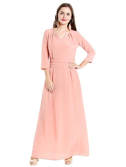 peach maxi dress casual