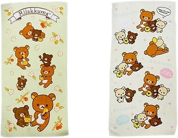 Amazon リラックマ バスタオル ２柄セット 白い花とリラックマ ハッピーリラックマ バスタオル ホーム キッチン オンライン通販