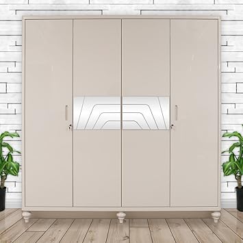 Evok Ankara 4 Door Wardrobe Cream Amazon In Home Kitchen