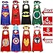 Sholin Superhero Dress Up Costumes 4 Double-sided Design Satin Capes with 8 Felt Masks