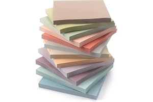 OSBOO Sticky Notes 3x3 Inch, 12 Pack, 12 Assorted Vintage Color Self-Stick Notes Pads, 50 Sheets/Pad, Perfect for Office, School, and Home Organization