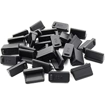 Lot De 56 Bouchons Anti-Poussière USB-C, USB-A, HDMI | Protection Pour Smartphone, PC, Câbles - Noir