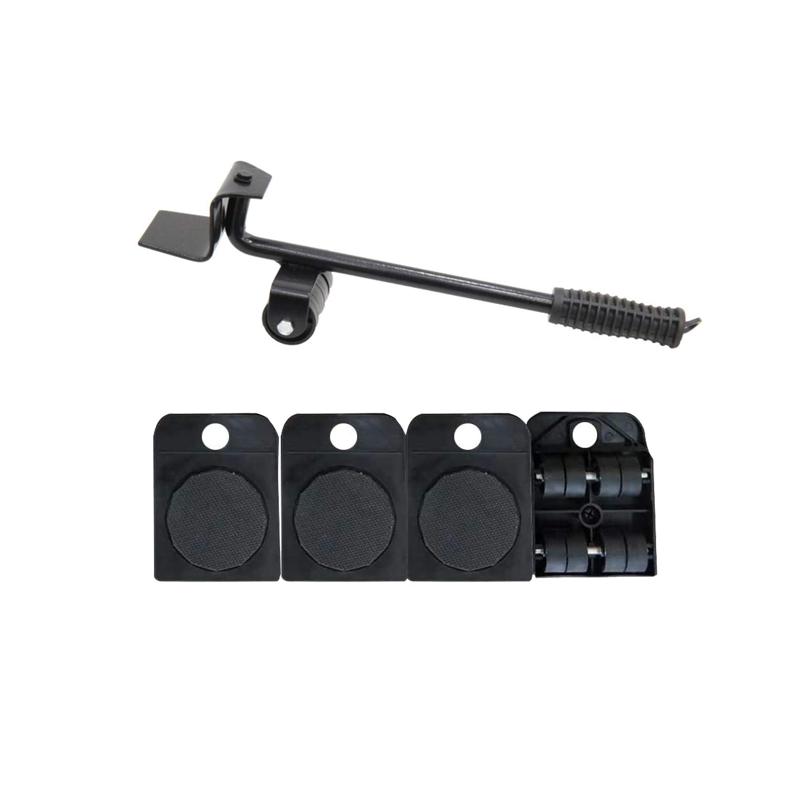 Onerbuy Furniture Lifter with 4 Pack Moving Sliders Heavy Furniture Roller Move Tools Max Up for 150KG/330 LB, 360 Degree Rotatable Pads (Black)