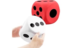 Cotiny 2 Pieces 6 Inches Large Foam Dice Set Giant Foam Dice Soft Dot Dice Toy for Family Educational Toys Parent Child Board Games Nights Casino Themed Party Decoration (Color Set 7)