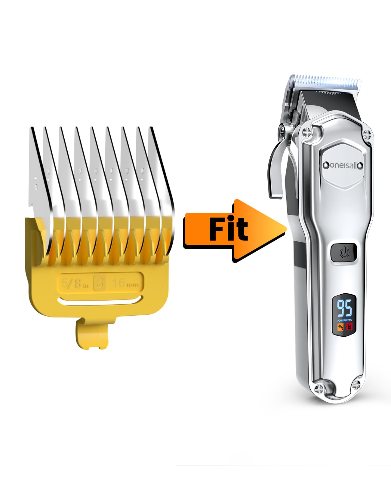 oneisall 16 mm yellow metal combs for dog clippers