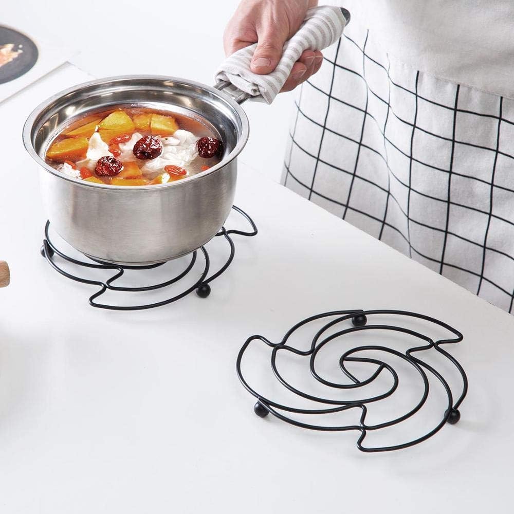 XIAOGD Pot mat Iron Placemat Pan Pot Mat Holder Stand Hot Round