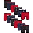 AND1 Men's Underwear Boxer Briefs - 12 Pack Performance Stretch Compression Boxers for Men with Functional Fly Pouch (S-3XL)