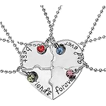 Amazon.com: ZAHSY Bff Best Friend Friendship Necklace for 4