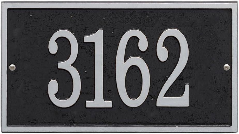 Plaques & Wall Art - WHITEHALL Custom Address Sign House Numbers for Outside Modern Address Signs for Houses Cast Metal Address Plaque, Rectangle 11