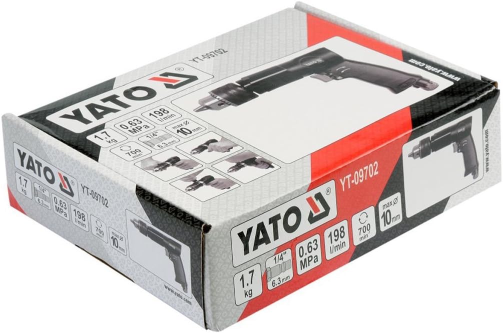 YATO YT-09702 Reversible Air Drill, Black - Image 5