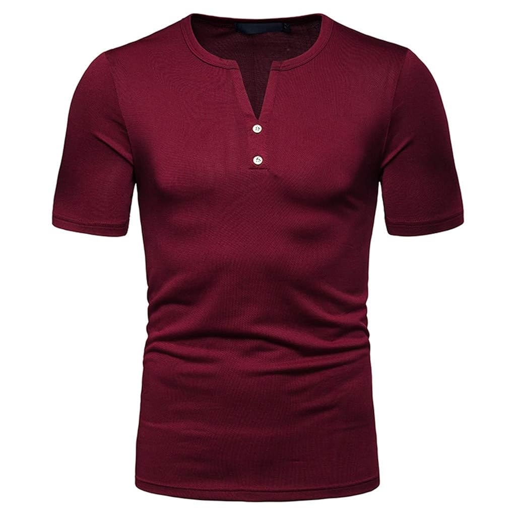 Mr.Macy Mens Fashion Summer Solid T Shirt Leaf Short Sleeve Tops Casual