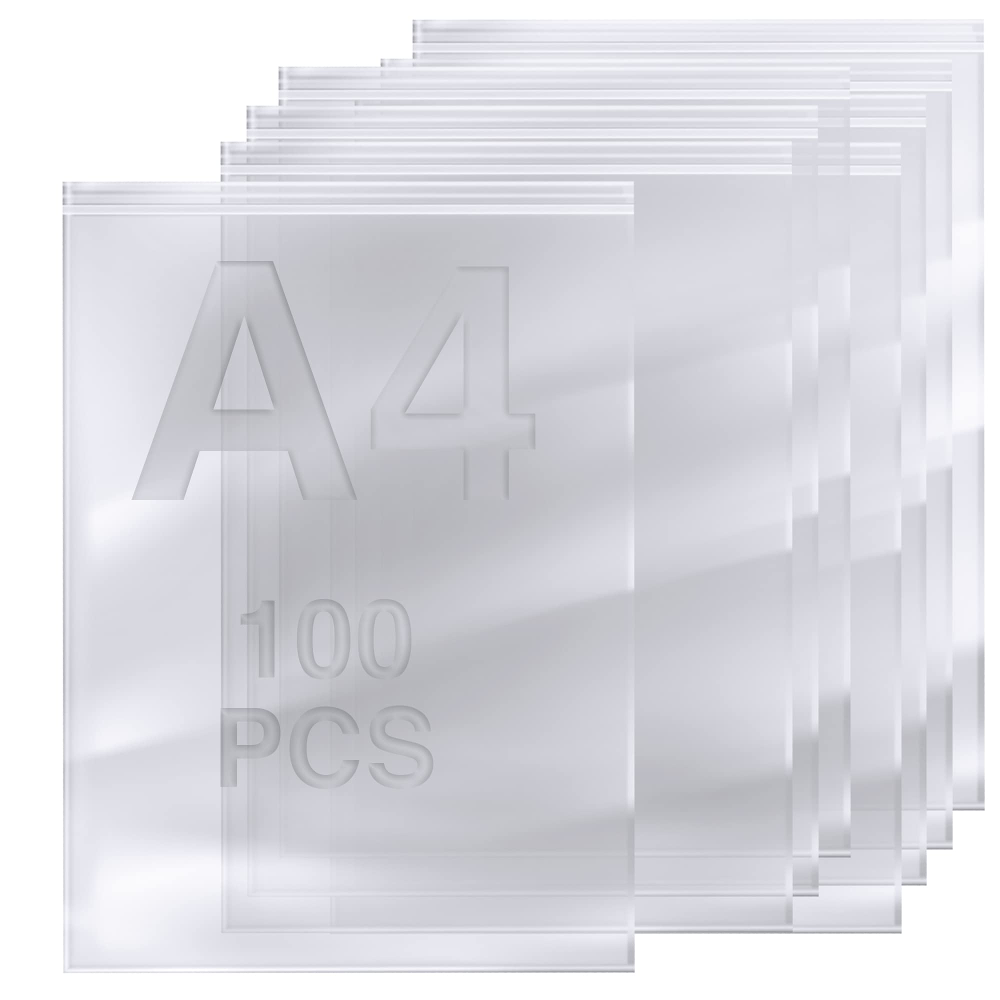 Sabco - 100pcs Grip Seal Bags - Ziplock Bags - Resealable Bags - Small Plastic Bags - Baggies, Jewellery Bags, Sandwich Bags - Small Resealable Bags - Self Seal Bags (A4) (9" x 12.75")
