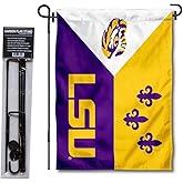 Louisiana State LSU Tigers Acadian Garden Flag with Pole Stand Holder