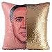 Mermaid Pillow Case Mermaid Pillow Cover Sequin Throw Pillow Case Decorative Color Change Cushion Cover Sofa Bedroom Car Kids 16 x 16 inches (Nicolas Cage A-Gold)