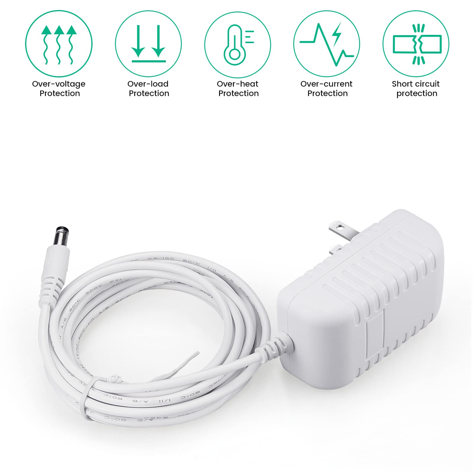 5V DuetSoothe Power Cord for Graco Simple Sway - 6V Snugapuppy Charger Replacement for Fisher Price, Ingenuity Swing, 10 ft, White