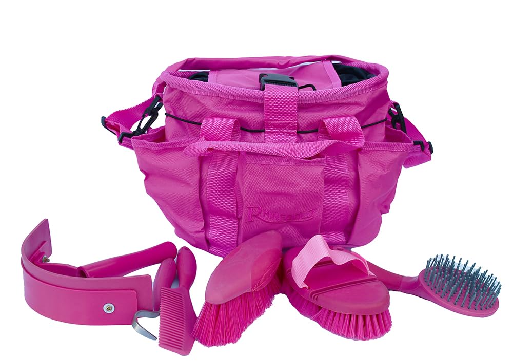 Rhinegold Grooming Bag with Kit-Pink — image 1