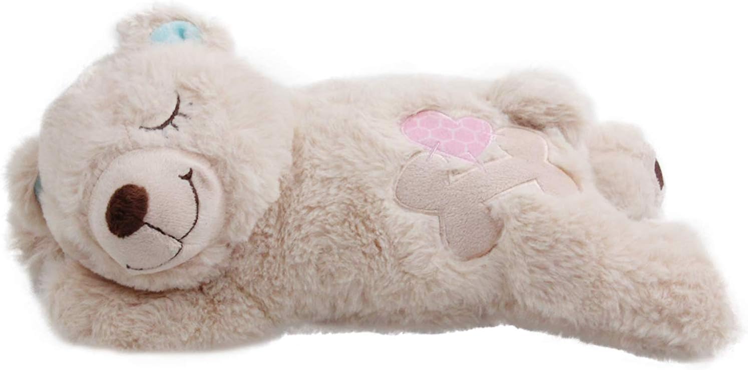 Puppy Snuggle Behavioral Aid Toy, Heartbeat Plush Toy for Pet, Warm Plush Toy - Bear