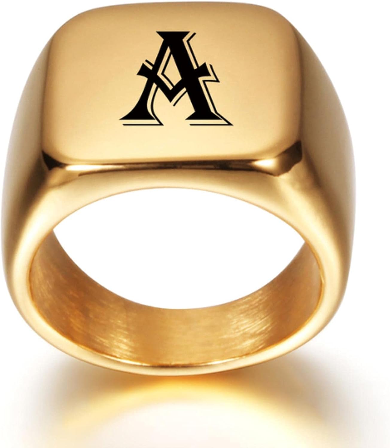 Crea Il Tuo Anello Anello Con Sigillo Personalizzato - Acciaio Inox, Monogramma Inciso, Con Regolatore Misura Anello Donna Con Iniziale - Foto 8