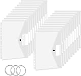 TOOELMON A4 Clear Plastic Wallets 20 Pack Punched Pockets Ring Binder