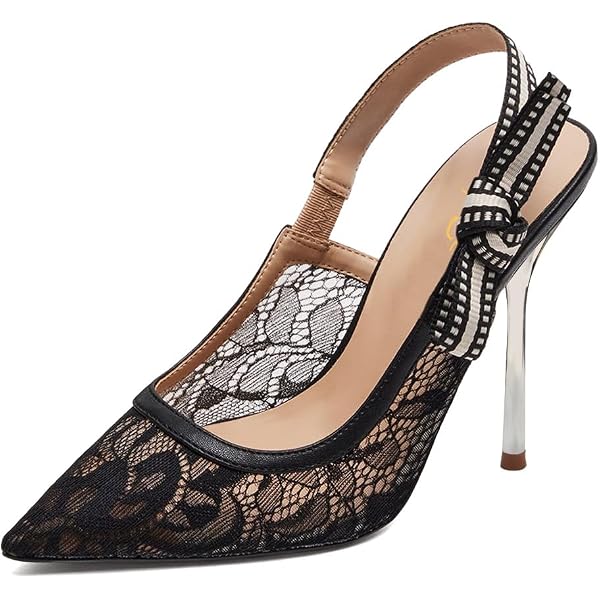 Nine West Women's Watchit3 Pump - Pointed Toe Mule With Elastic Strap, Mid Heel - View #3
