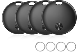 Tracker Tags-4 Pack, Smart Bluetooth Tracker Work with Apple Find My (iOS Only), Replaceable Battery, Left Behind Remind, Key