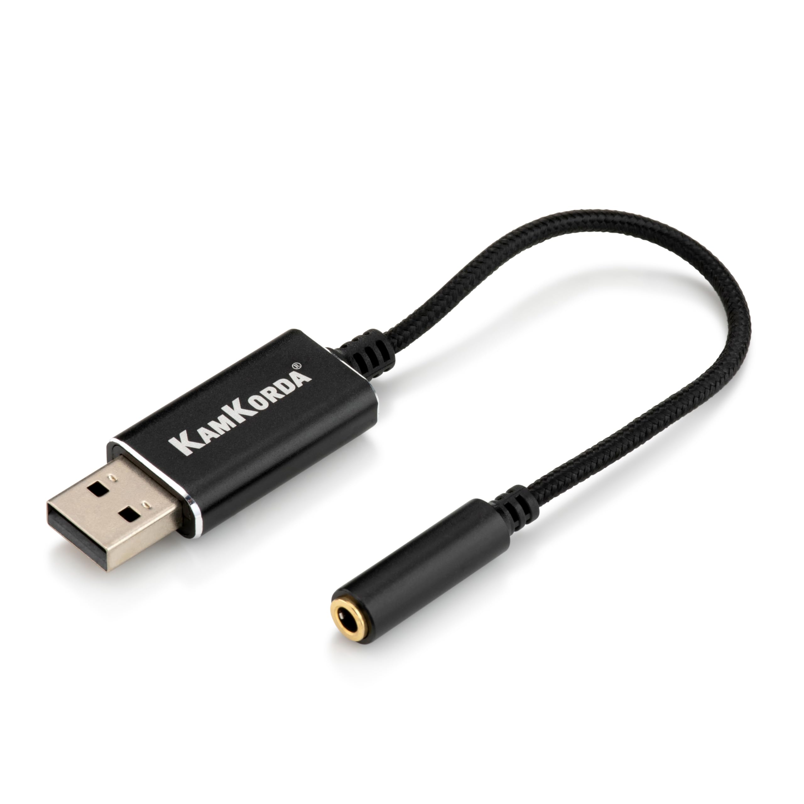 USB to 3.5mm Jack, External Sound Card, Audio Converter, Aux Cable for Headphones and Mic, Plug and Play for PC, Laptop, PS4, MacBook, TRRS 4-Pole, USB DAC
