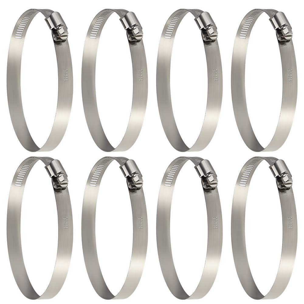 TUPARKA 8 Pcs Metal Hose Clip Clamp 91-114 mm Diameter Stainless Steel Ducting Clamp for Flexible Hose Pipe