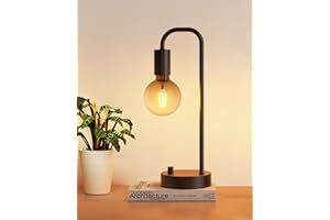 ONEWISH Industrial Table Lamp for Bedroom, Fully Dimmable Modern Bedside Lamps with 2700K Warm Light Bulb for Kids Reading, Minimalist Nightstand Lamps for Living Room, Office (Bulb Included)