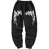 COZYEASE Boy's Graphic Print Elastic Waist Sweatpants Slant Pocket Tapered Jogger Pants