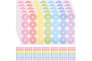 NOLITOY 20 Sheets Binder Reinforcement Stickers for Loose Leaf Paper, Self-Adhesive Hole Punch Repair Labels for School Offic