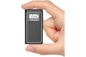 TOMASHI Tiny Portable FM Radio with USB Charging, Pocket Radio with Micro SD Playback and Built-in Rechargeable Lithium Battery – Compact and Lightweight