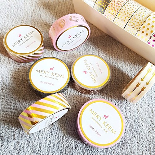 Weekdays and Weekend Words in Gold Foil Washi Tape for Planning