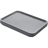 Aebeky Plastic Cafeteria Trays,Fast Food Serving Trays,13"X17",Set of 6 (Gray)