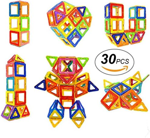Magnetic Blocks STEM Educational Toys 30pcs Magnet Building Block Tiles Set for Boys and Girls