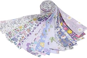 Esquirla 40x Jelly Roll Fabric Strips Patchwork Craft Assorted Patterns Quilting Sewing Crafting Fabric Strips Roll for Purse