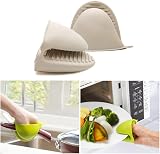 PAIDASHU Blue Oven Gloves Thick Silicone Pot Holder Mini Oven Mitts Heat view 2