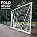 QUICKPLAY Q-Fold Soccer Goal | 30-Second Folding Design for Easy Setup | Portable & Weatherproof uPVC Soccer Goal for Backyard | Durable Post for Adults & Kids