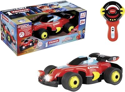 RC Formula Kidz RC Racer, con controllo preciso a 2,4 GHz, scala 1:20, controllo del volante, facile da guidare, luci e suoni, 23 cm di lunghezza, dai 3 anni, tutte le batterie incluse
