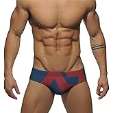 NUJOLI Men's Bikini Swimwear Sexy Low Rise Swimming Briefs with Adjustable Drawstring
