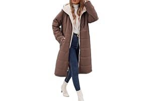 Voqeen Winter Coat for Women Warm Reversible Fleece Sherpa Lined Long Hooded Parkas Puffer Jackets Outerwear