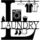 WIZYXQ Laundry Sign Decor Funny Metal Wall Decor Metal Black Laundry Wall Art for Modern Home Laundry Bathroom Decorations 10x12 Inch