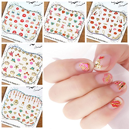 Buy Fashlady 30pcs Each Card Pack Prego 3d Decalques Auto Adesivo Etiqueta Do Prego Decorac A O De Unhas 30 Folhas Glitter Corac A O Lip Online At Low Prices In India