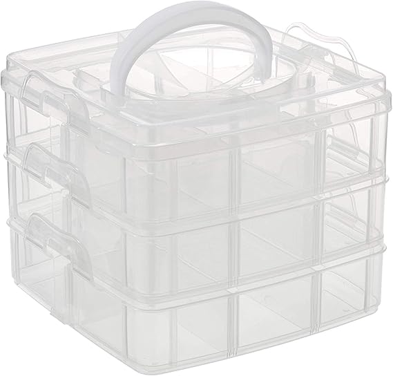 Rayher, 3tier stackable Craft Storage with adjustable compartments