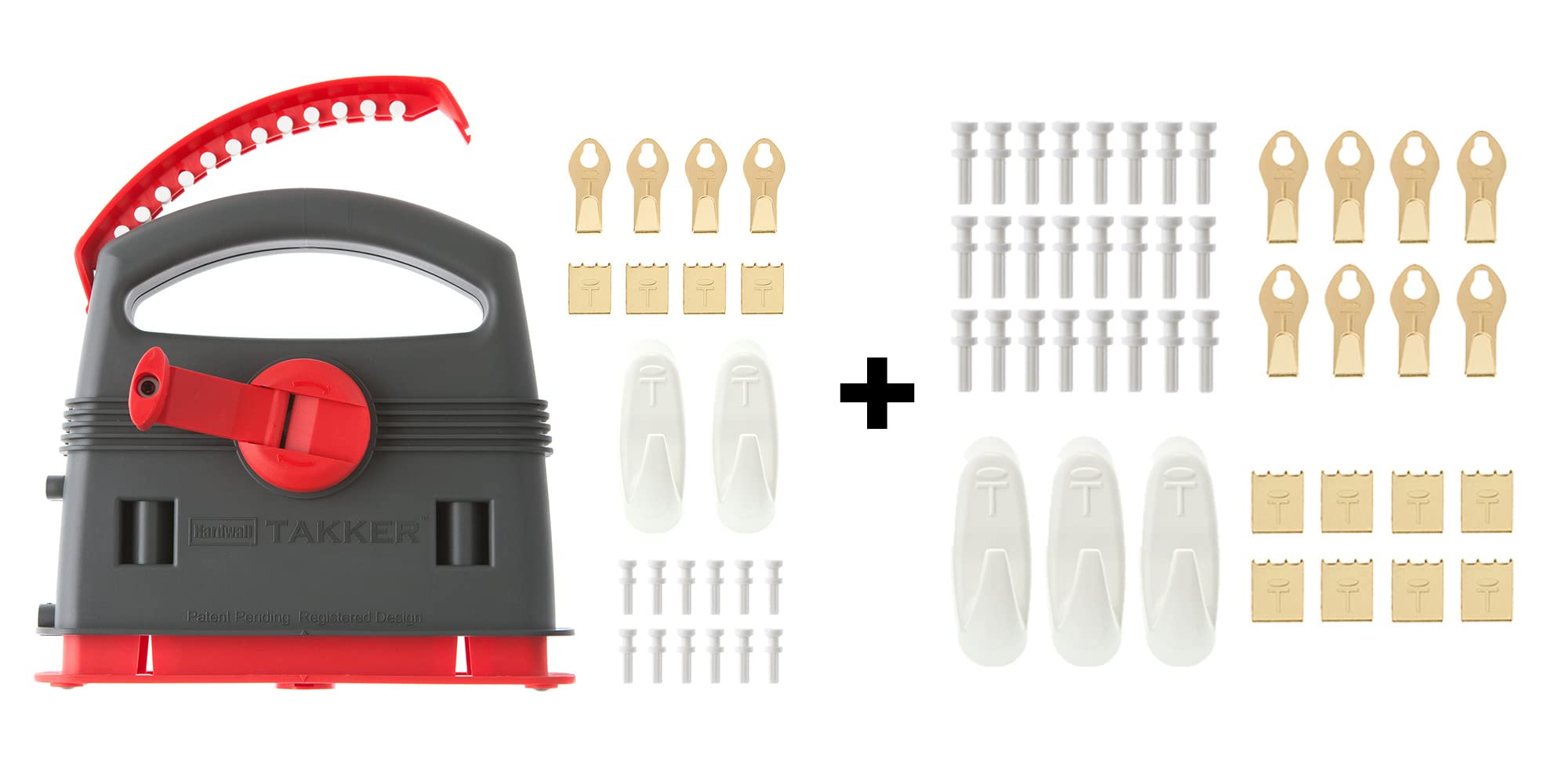 Takker® Easy One-Step Hardwall Picture Frame Hanging Tool Kit - No Tools/Nails Required – As Seen On Dragon’s Den - Hang On Brick, Tiles, Plaster, Wood, Up to 10kg Pictures Decor Utensils Tools